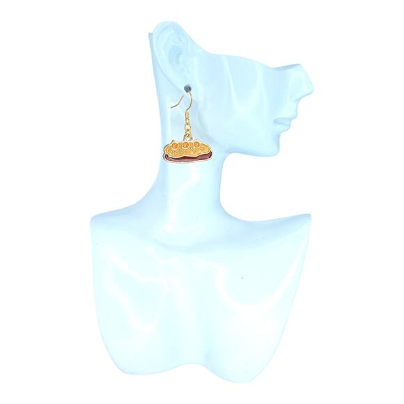 Pumpkin bread loaf dangle earrings — lightweight fall autumn jewelry - Picture 4 of 4